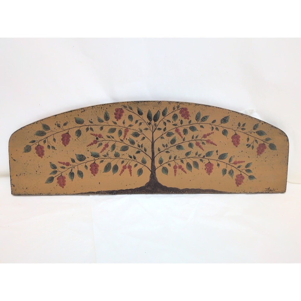 Folk Art Painting Primitive Tree Mustard Paint Adapted From 1725 Blanket Chest